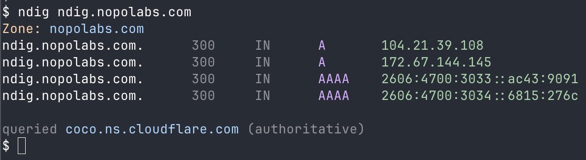Terminal output from a command-line project